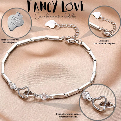 Pulsera Personalizada con Corazones Unidos